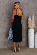 Rib Gebreide Bodycon Midi-Jurk met Split - Bodycon Dresses - Jurkjes.co