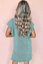 Rib Mini Jurk met Vlindermouwen - Mini Dresses - Jurkjes.co