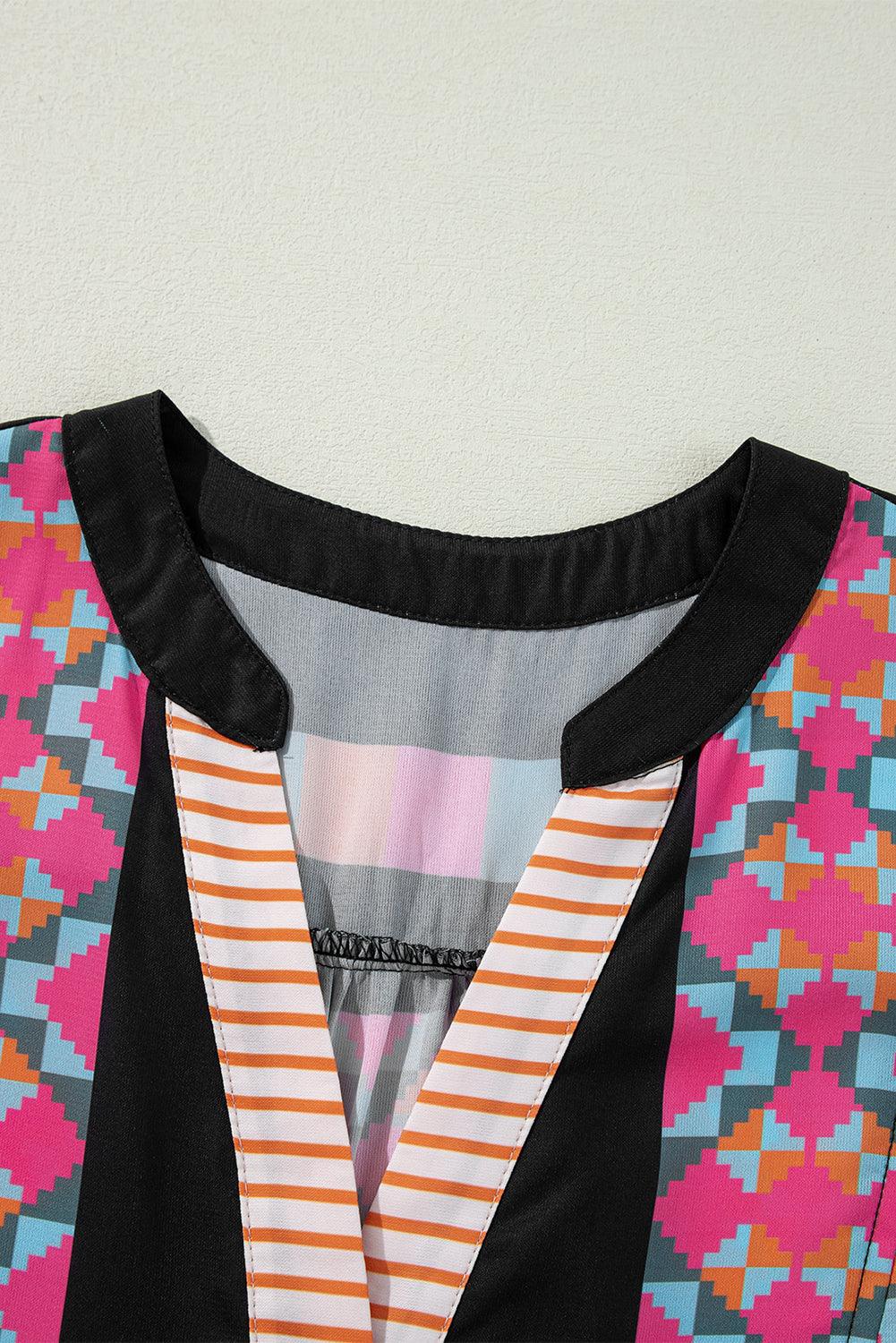Rimpeljurk met Etnisch Patchwork - Mini Dresses - Jurkjes.co