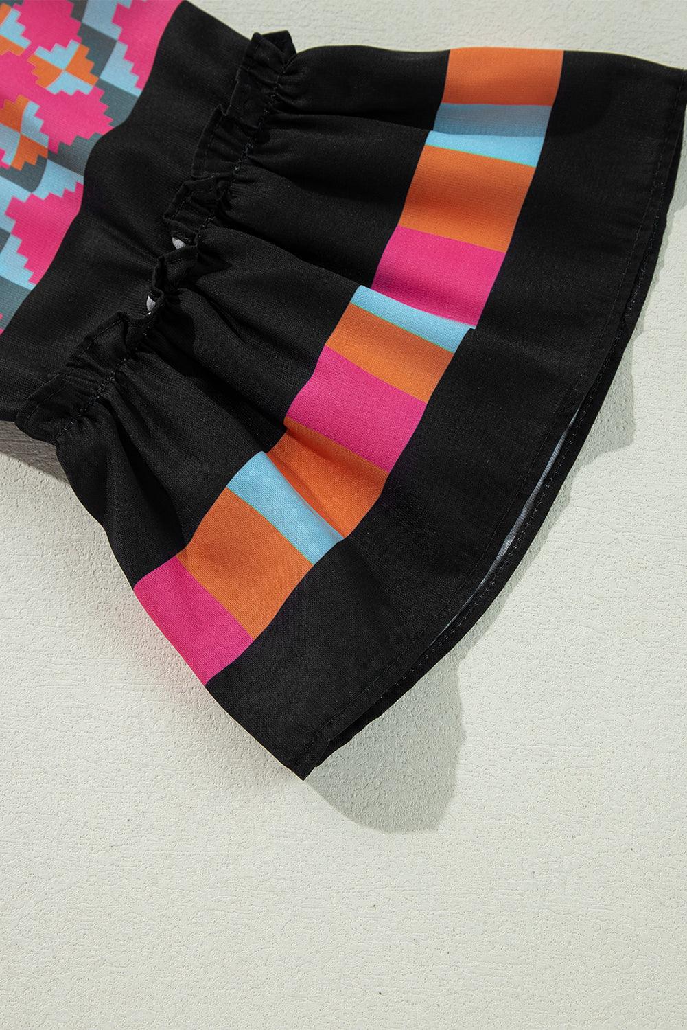 Rimpeljurk met Etnisch Patchwork - Mini Dresses - Jurkjes.co