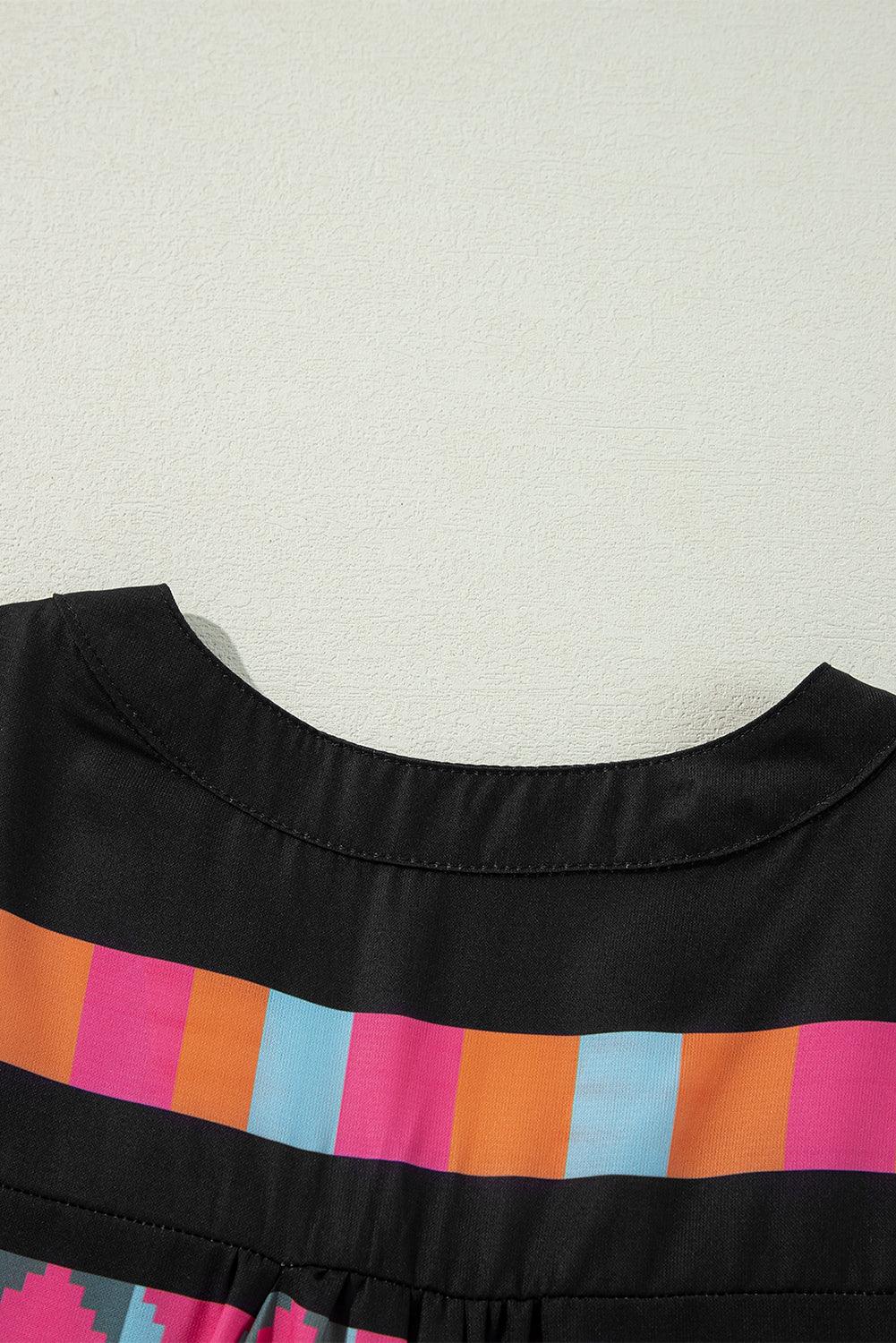 Rimpeljurk met Etnisch Patchwork - Mini Dresses - Jurkjes.co