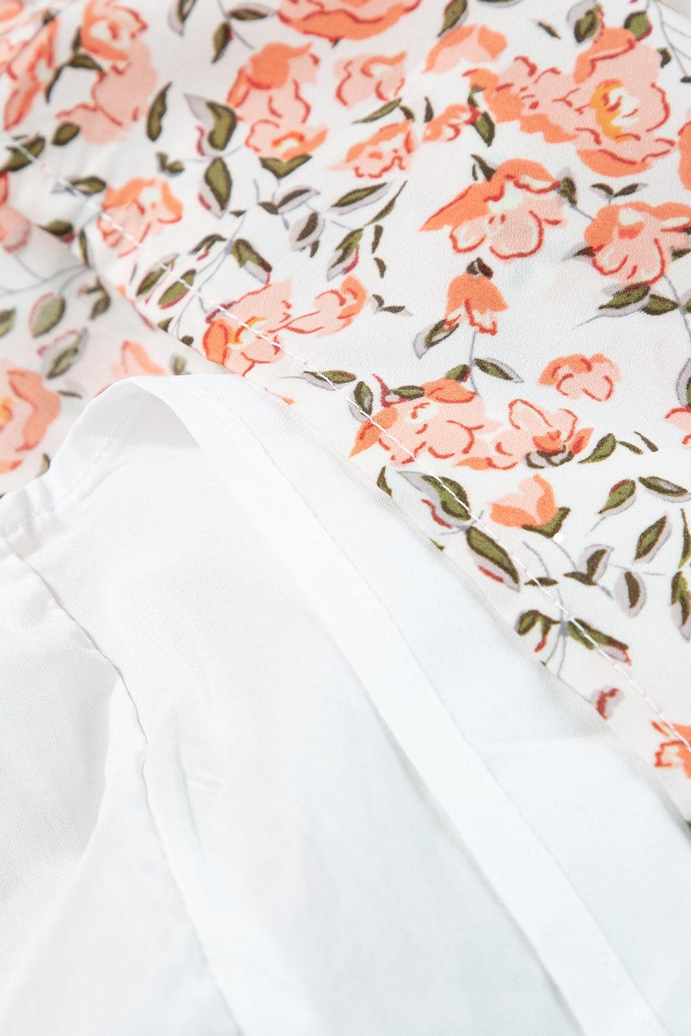 Rozen Bloemenprint Babydoll Mini Jurk - Floral Dresses - Jurkjes.co