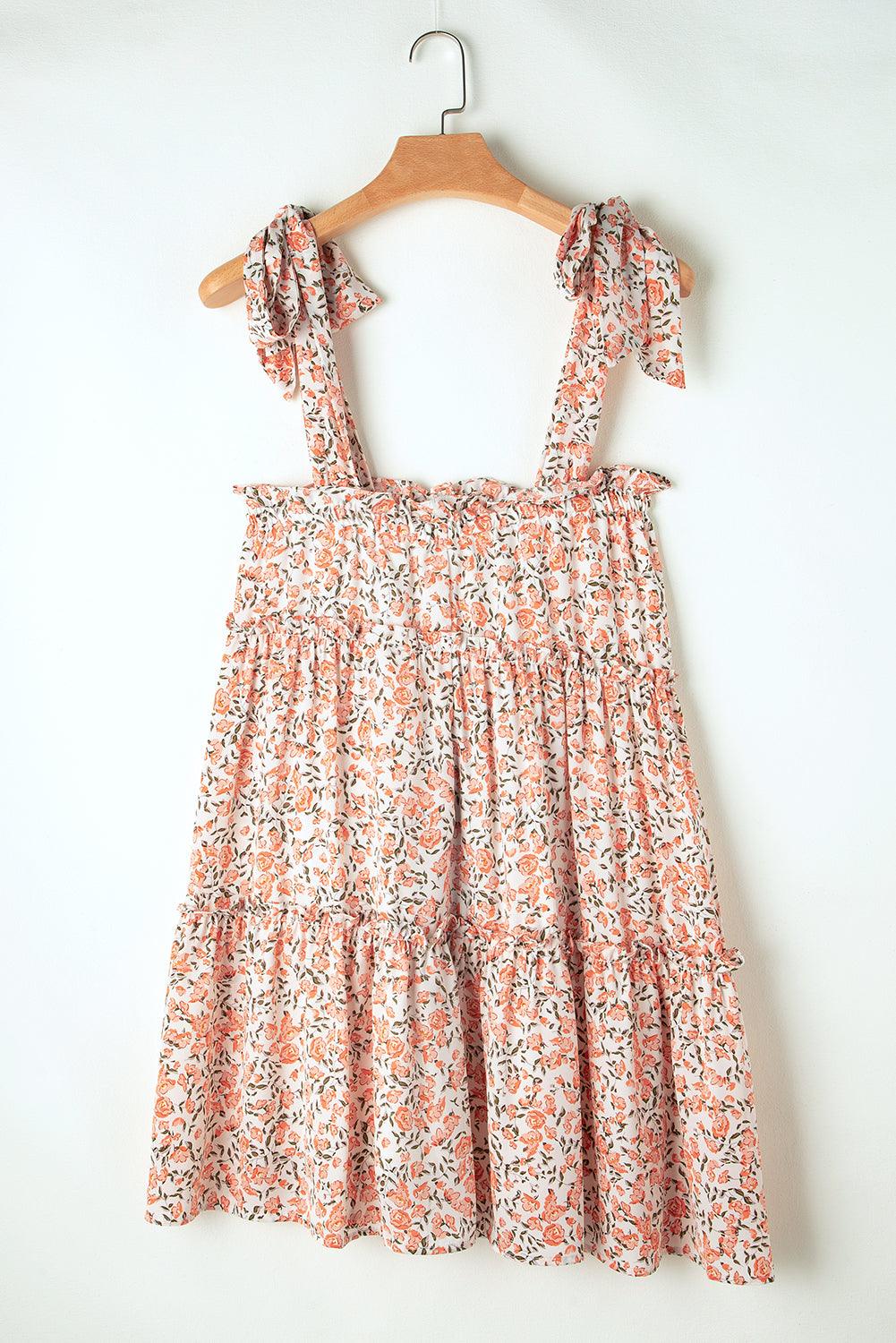 Rozen Bloemenprint Babydoll Mini Jurk - Floral Dresses - Jurkjes.co