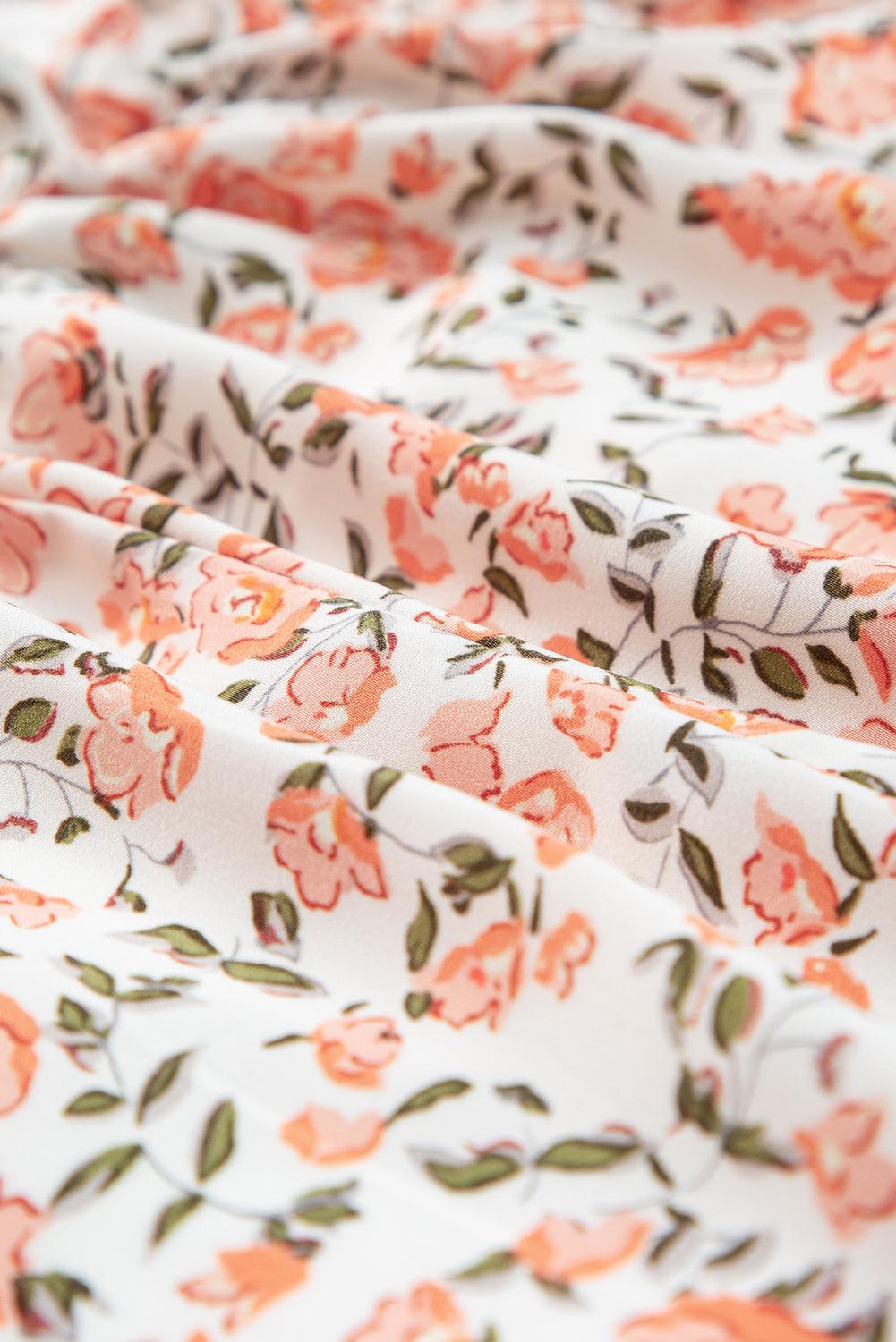 Rozen Bloemenprint Babydoll Mini Jurk - Floral Dresses - Jurkjes.co