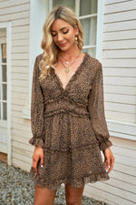 Ruche Detail Open Rug Bloemenjurk - Floral Dresses - Jurkjes.co