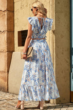 Ruffle Crop Top en Maxi Rok Set met Bloemenprint - Two Piece Dresses - Jurkjes.co