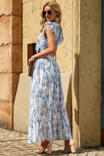 Ruffle Crop Top en Maxi Rok Set met Bloemenprint - Two Piece Dresses - Jurkjes.co