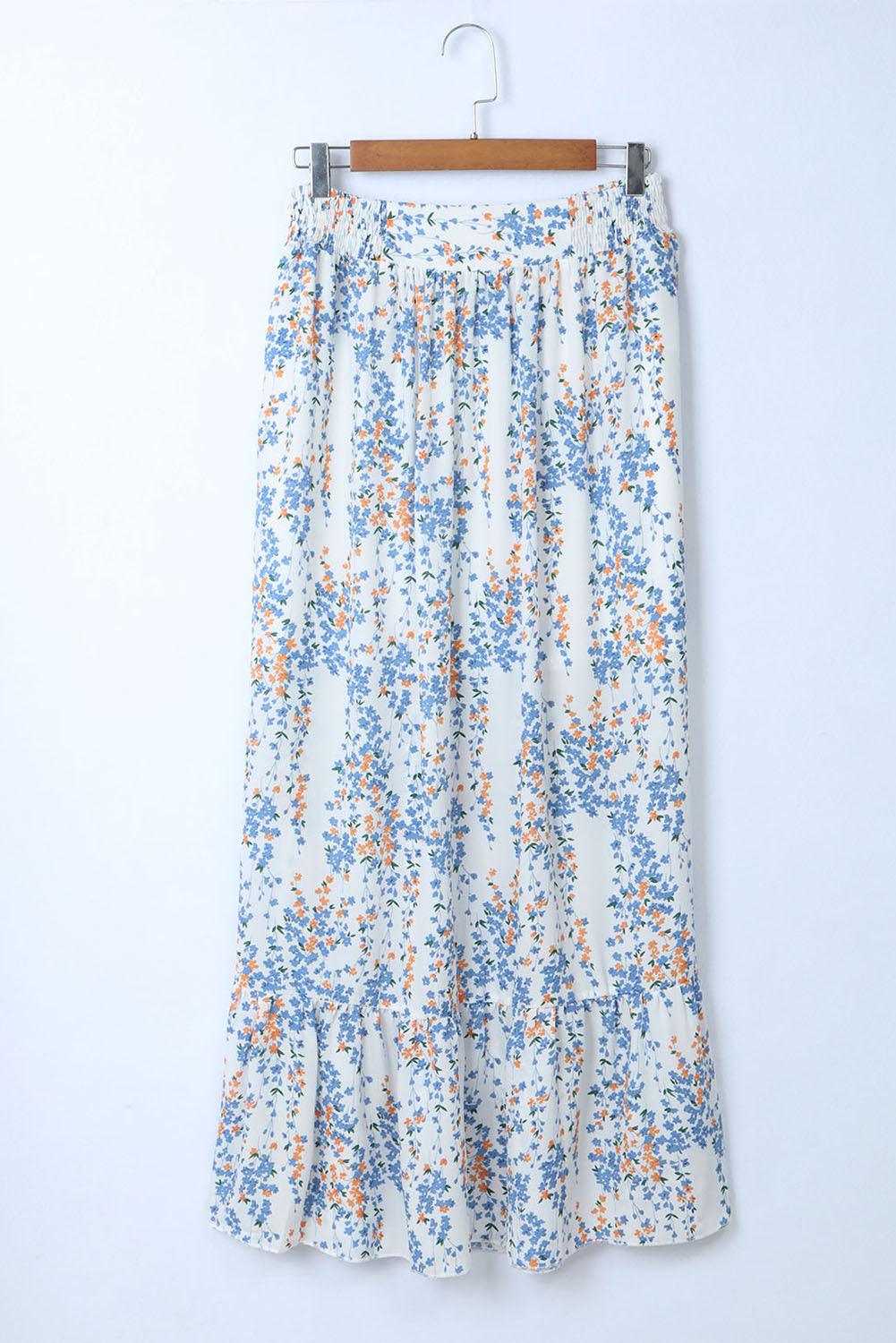 Ruffle Crop Top en Maxi Rok Set met Bloemenprint - Two Piece Dresses - Jurkjes.co