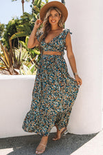 Ruffle Crop Top en Maxi Rok Set met Bloemenprint - Two Piece Dresses - Jurkjes.co