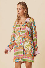 Shirtjurk met Bohemian Bloemenprint - Floral Dresses - Jurkjes.co