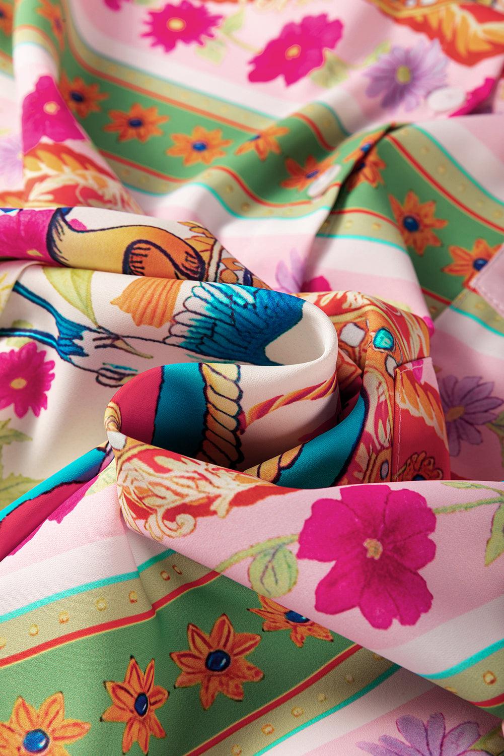 Shirtjurk met Bohemian Bloemenprint - Floral Dresses - Jurkjes.co