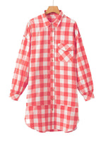 Shirtjurk met Ruitpatroon en Pofmouwen - Mini Dresses - Jurkjes.co