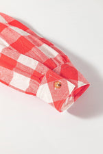 Shirtjurk met Ruitpatroon en Pofmouwen - Mini Dresses - Jurkjes.co