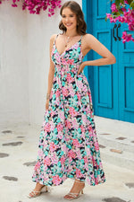 Sling V-hals Maxi Jurk met Bloemen - Maxi Dresses - Jurkjes.co