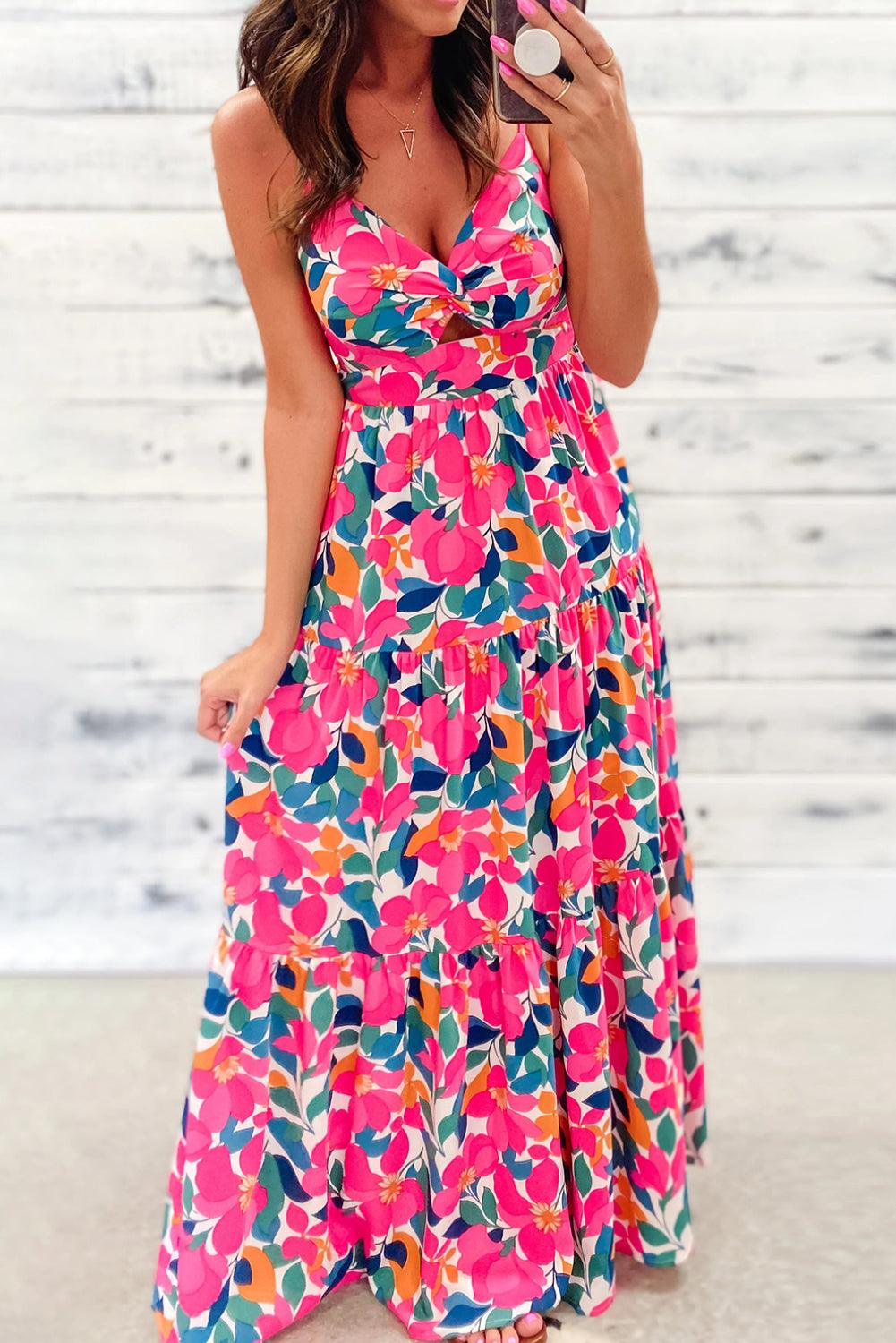 Smocked Maxi-Jurk met Gedraaide Rug - Maxi Dresses - Jurkjes.co