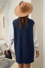 Stijlvolle Gebreide Mouwloze Trui Jurk - Sweater Dresses - Jurkjes.co