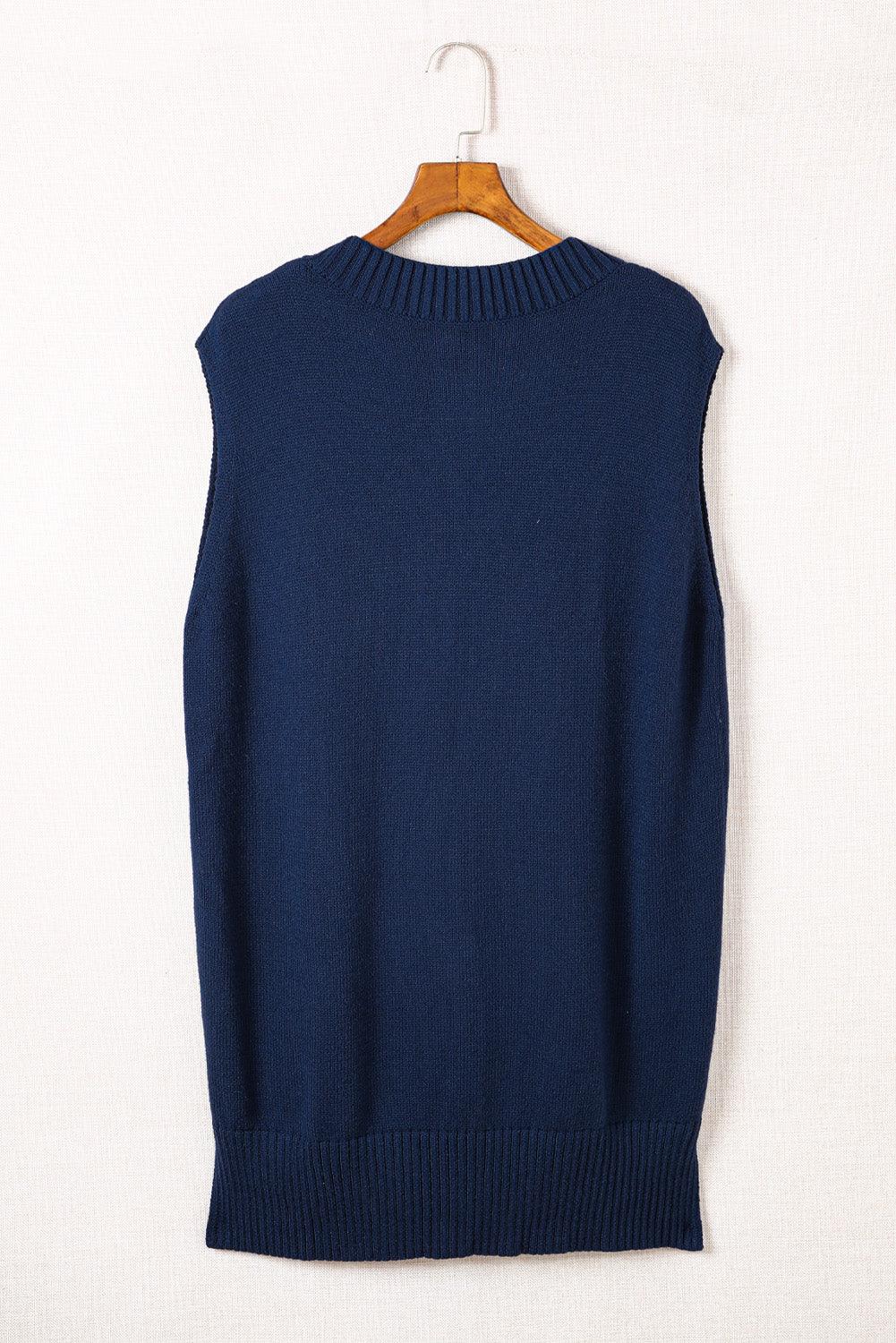 Stijlvolle Gebreide Mouwloze Trui Jurk - Sweater Dresses - Jurkjes.co