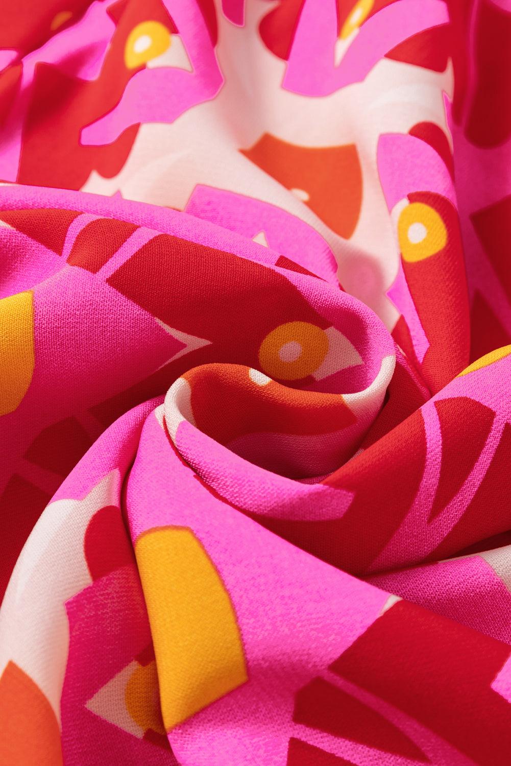 Stijlvolle Geometrische V-hals Maxi Jurk - Maxi Dresses - Jurkjes.co