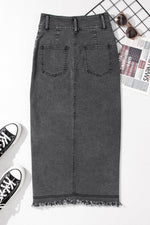 Stijlvolle Midi Denim Rok met Knoopsluiting - Skirts & Petticoat - Jurkjes.co