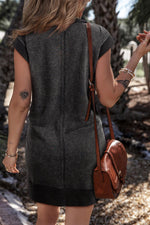 Stijlvolle Sweatshirt Jurk met Korte Mouw - Mini Dresses - Jurkjes.co