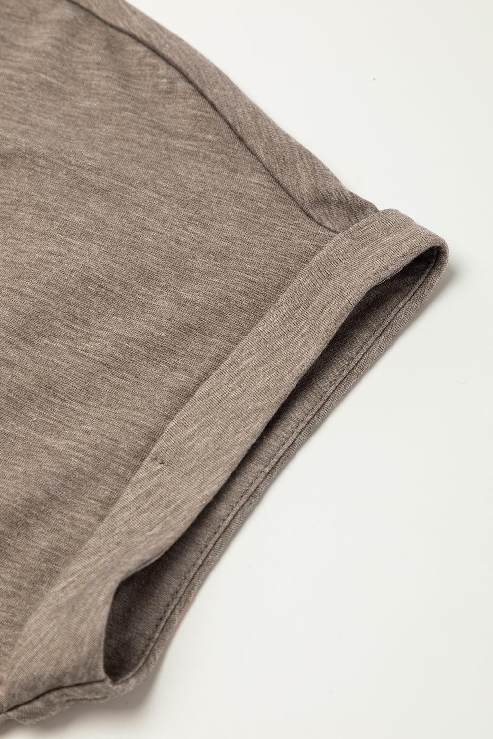 T-shirt Jurk met Omgeslagen Mouwen en Naad - T Shirt Dresses - Jurkjes.co