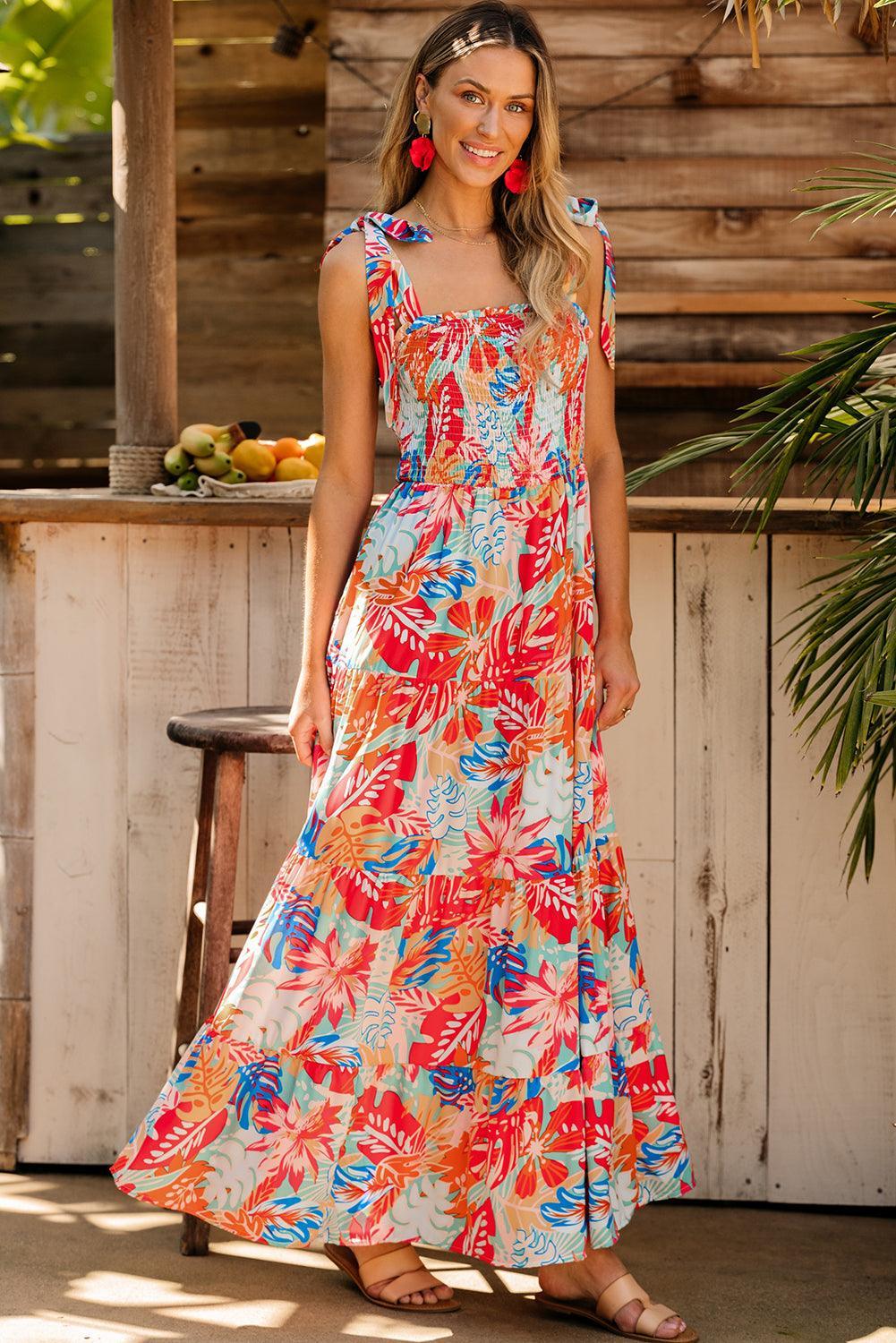 Tropische Print Maxi-Jurk met Volants - Maxi Dresses - Jurkjes.co