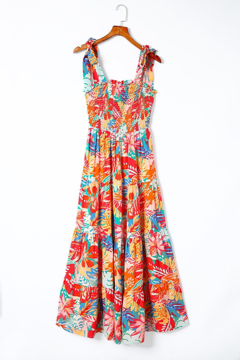 Tropische Print Maxi-Jurk met Volants - Maxi Dresses - Jurkjes.co