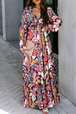 V-hals Bloemenprint Maxi Jurk - Maxi Dresses - Jurkjes.co