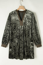 Velvet Jurk met Zakken en V-Hals - Mini Dresses - Jurkjes.co