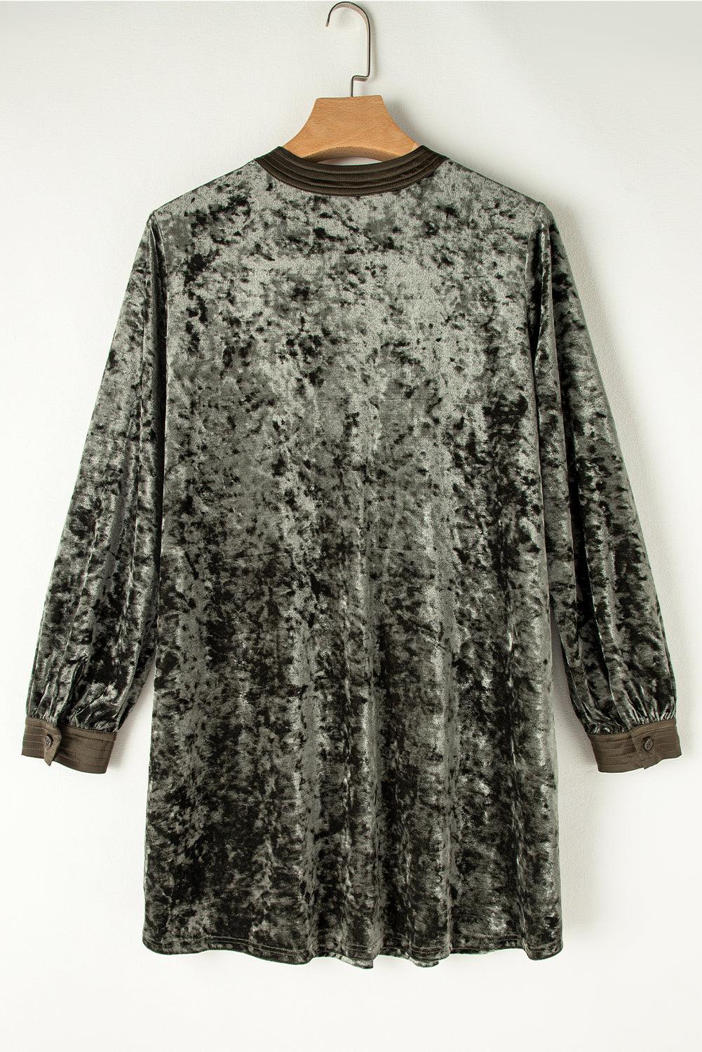 Velvet Jurk met Zakken en V-Hals - Mini Dresses - Jurkjes.co