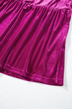 Velvet Maxi Jurk met Korte Mouwen en Gelaagde Rok - Maxi Dresses - Jurkjes.co