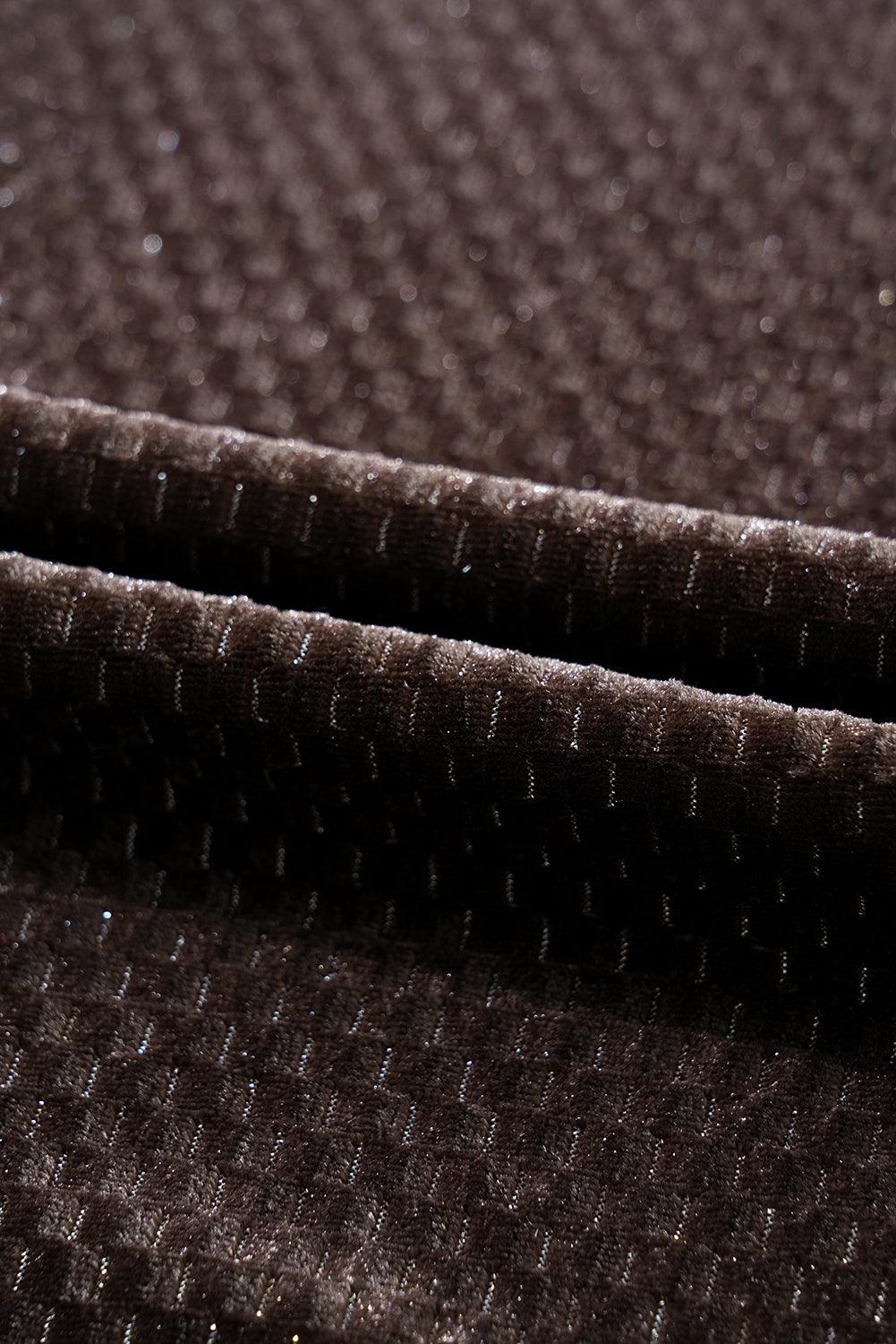 Velvet Shift Jurk met V-hals en Textuur - Mini Dresses - Jurkjes.co