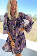 Vintage Daisy Bloemenjurk met Pofmouwen - Floral Dresses - Jurkjes.co