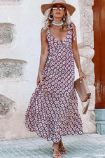 Westers Geometrisch Lange Jurk met V-Hals - Maxi Dresses - Jurkjes.co