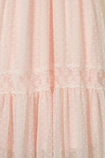 Zwitserse Stip Maxi Jurk met Kanttrim - Maxi Dresses - Jurkjes.co