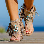 Boho Sandalen met Franjes en Schelpen