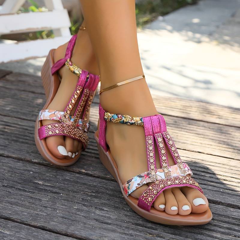 Boho Sandalen met Gedetailleerde Versieringen