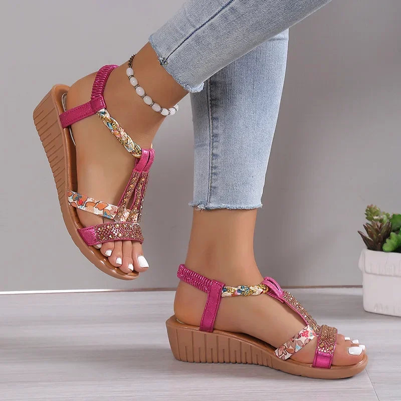 Boho Sandalen met Gedetailleerde Versieringen