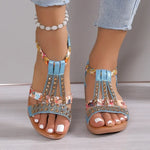 Boho Sandalen met Gedetailleerde Versieringen
