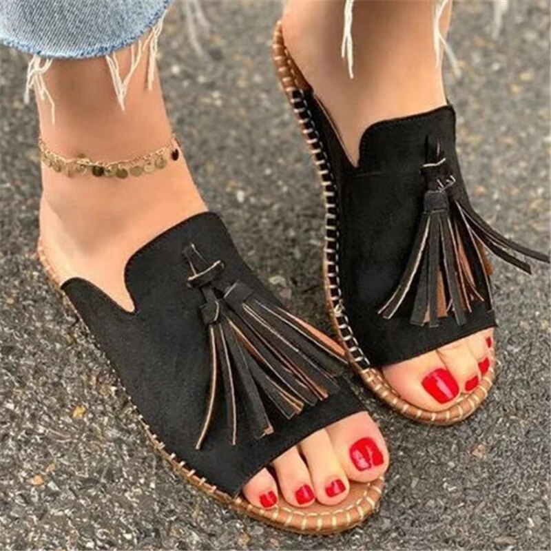 Boho Sandalen met Kwastjes en Comfortabele Pasvorm