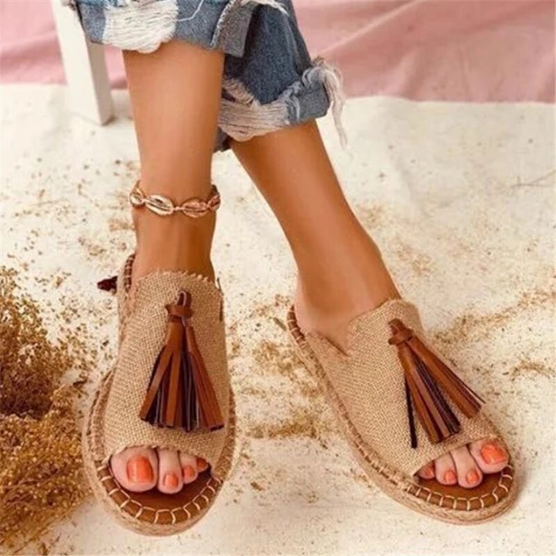 Boho Sandalen met Kwastjes en Comfortabele Pasvorm