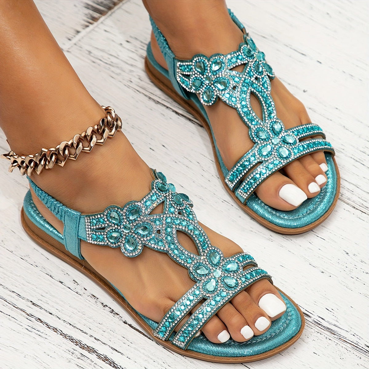 Elegante Sandalen met Strass Details