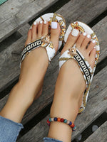 Luxe Sandalen met Barokstijl Print