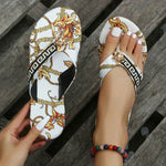 Luxe Sandalen met Barokstijl Print