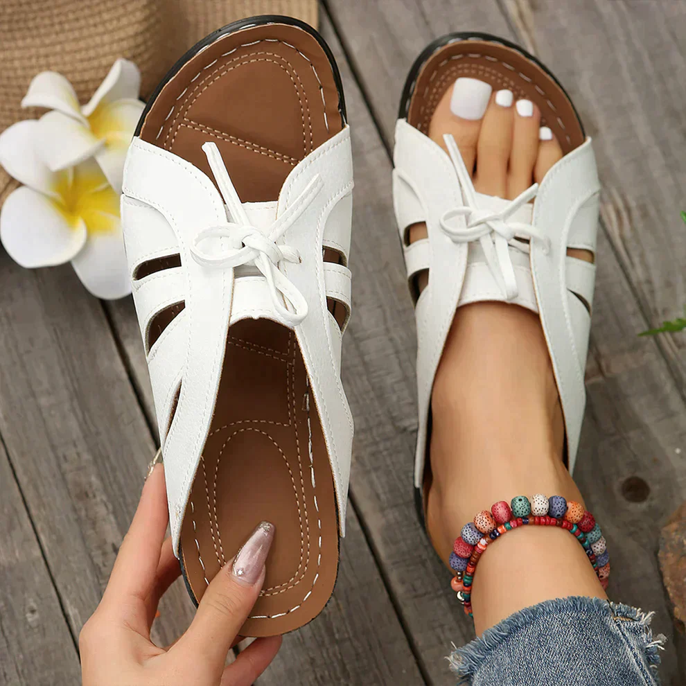 Open-toe Sandalen met Verstelbare Veters