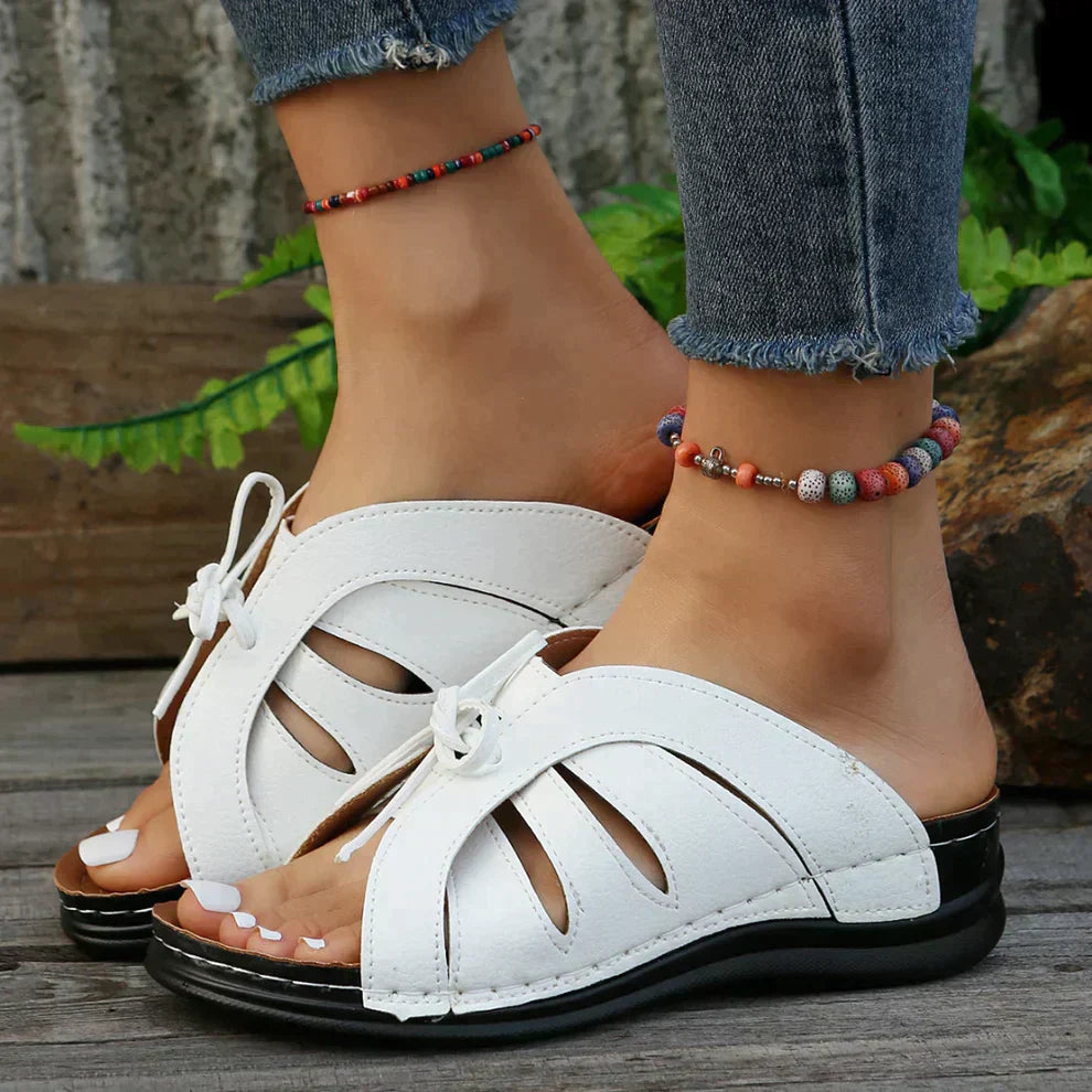 Open-toe Sandalen met Verstelbare Veters