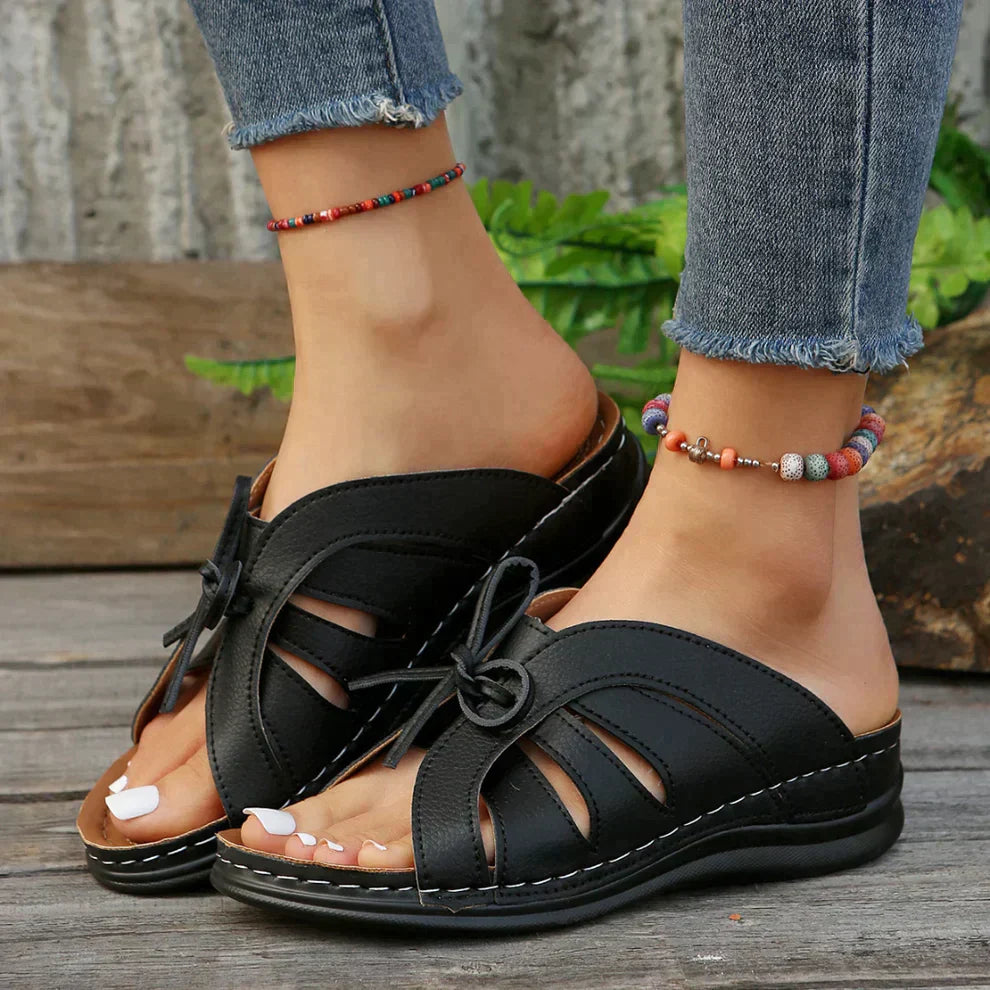 Open-toe Sandalen met Verstelbare Veters