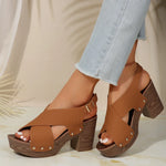 Platform Sandalen met Blokhak en Gesp