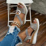 Platform Sandalen met Metallic Accent