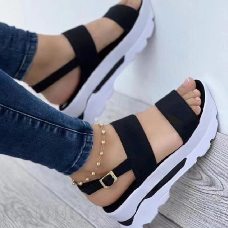 Platform Sandalen met Verstelbare Enkelband